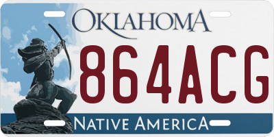 OK license plate 864ACG