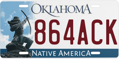 OK license plate 864ACK