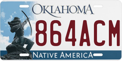 OK license plate 864ACM