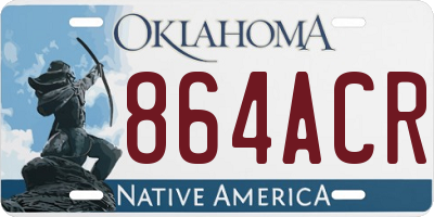 OK license plate 864ACR