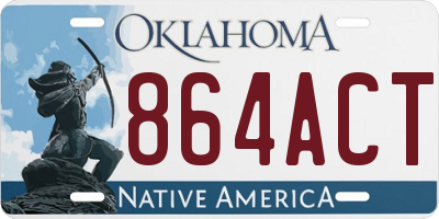 OK license plate 864ACT