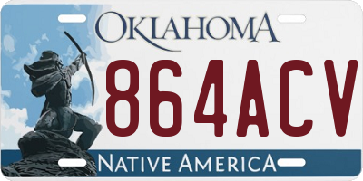 OK license plate 864ACV