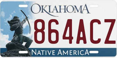 OK license plate 864ACZ