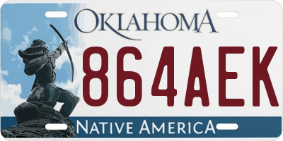 OK license plate 864AEK