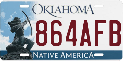 OK license plate 864AFB