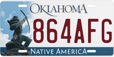 OK license plate 864AFG