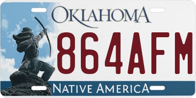 OK license plate 864AFM