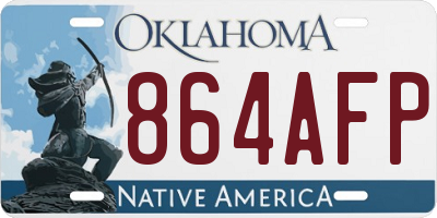 OK license plate 864AFP