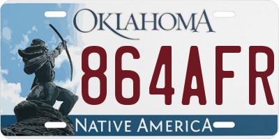 OK license plate 864AFR