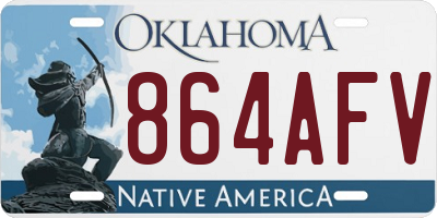 OK license plate 864AFV