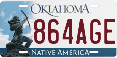 OK license plate 864AGE