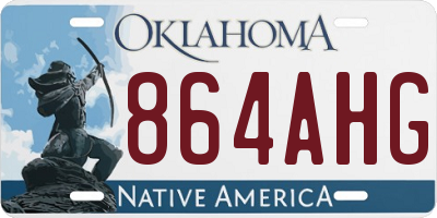 OK license plate 864AHG
