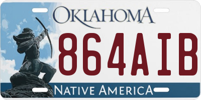 OK license plate 864AIB