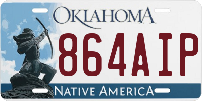 OK license plate 864AIP