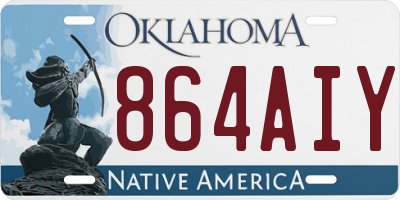 OK license plate 864AIY
