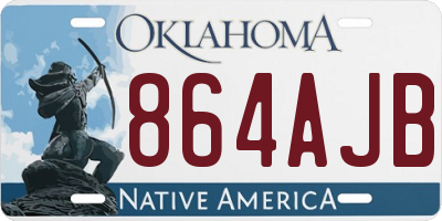 OK license plate 864AJB