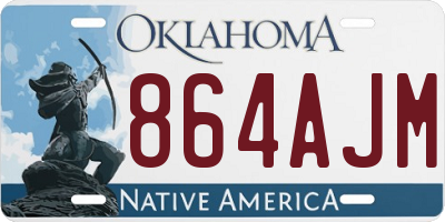 OK license plate 864AJM