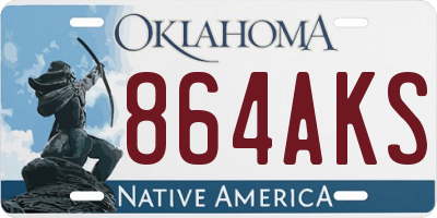 OK license plate 864AKS
