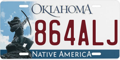 OK license plate 864ALJ