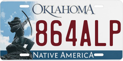 OK license plate 864ALP