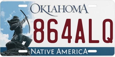 OK license plate 864ALQ