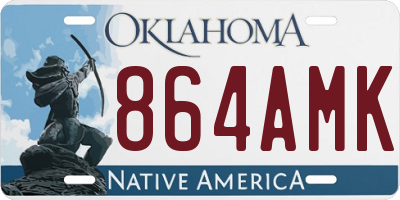 OK license plate 864AMK