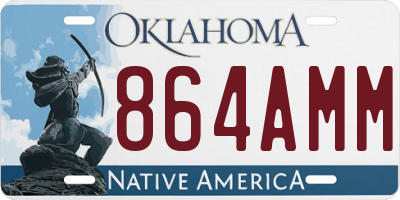 OK license plate 864AMM