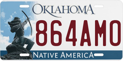 OK license plate 864AMO