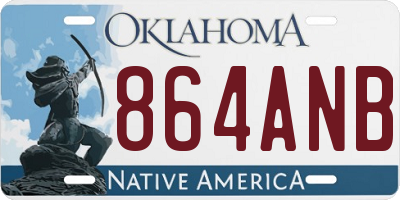 OK license plate 864ANB