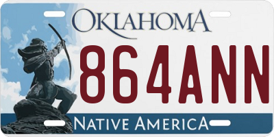 OK license plate 864ANN