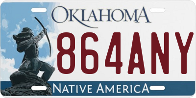 OK license plate 864ANY
