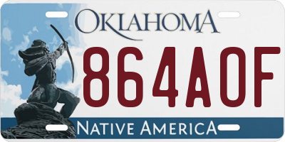 OK license plate 864AOF
