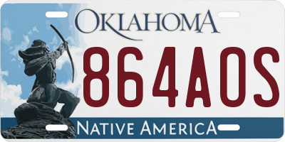 OK license plate 864AOS