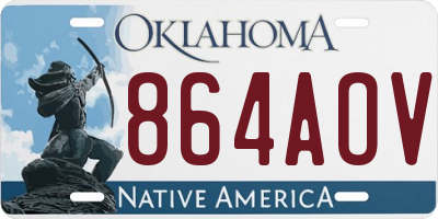 OK license plate 864AOV