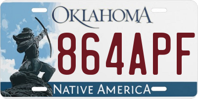 OK license plate 864APF