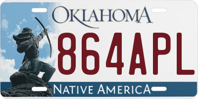 OK license plate 864APL