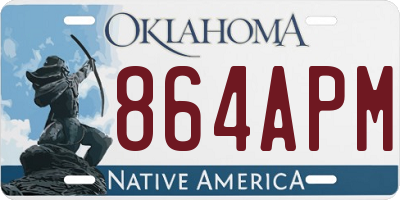 OK license plate 864APM