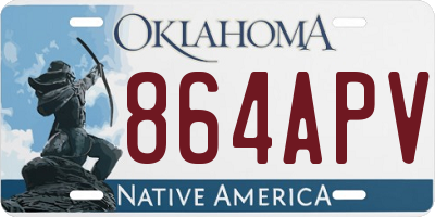 OK license plate 864APV