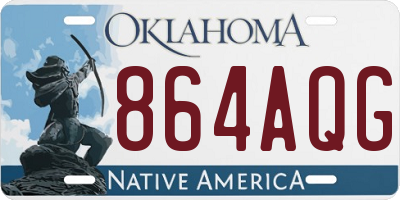 OK license plate 864AQG