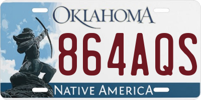 OK license plate 864AQS