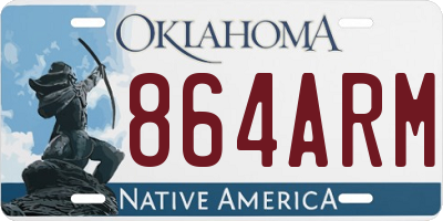 OK license plate 864ARM