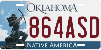 OK license plate 864ASD