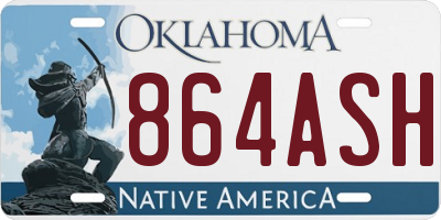 OK license plate 864ASH