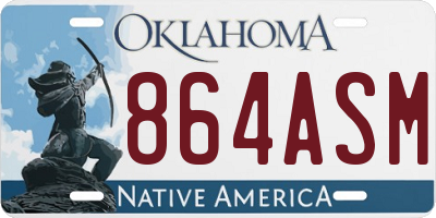 OK license plate 864ASM