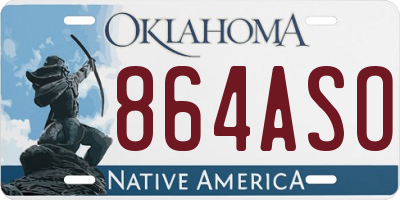 OK license plate 864ASO