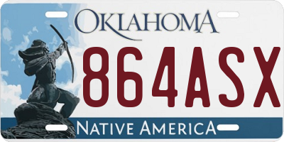 OK license plate 864ASX