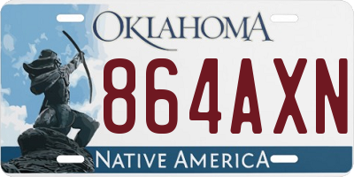 OK license plate 864AXN