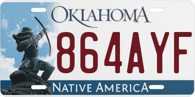 OK license plate 864AYF