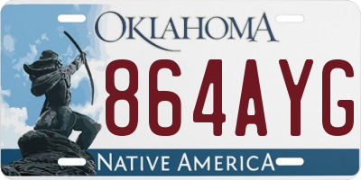 OK license plate 864AYG