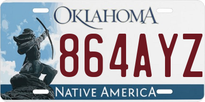 OK license plate 864AYZ
